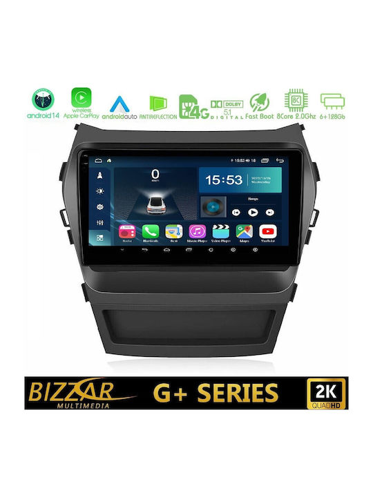 Bizzar Sistem Audio Auto pentru Hyundai iX45 2012-2017 Bluetooth USB Wi-Fi GPS Apple CarPlay Android Auto cu Ecran Tactil 9"