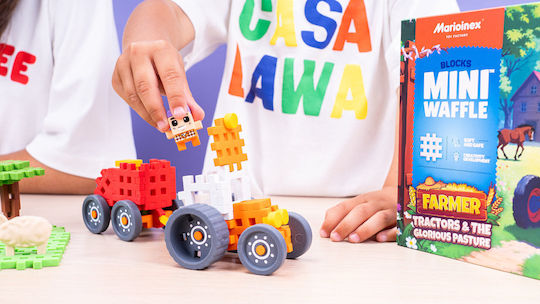 Marioinex Mini Waffle Building Blocks Farmer Tractors & The Glorious Pasture for 6+ Years 110 Pieces