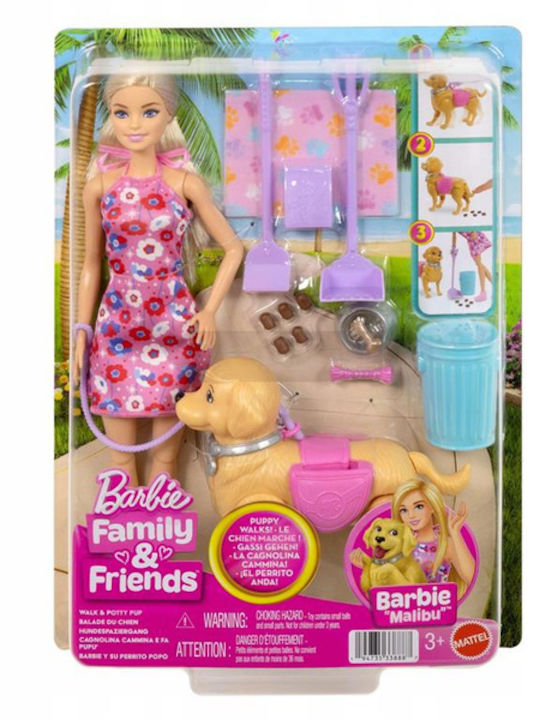 Παιχνιδολαμπάδα Malibu Βολτα Σκυλακι για 3+ Ετών Barbie