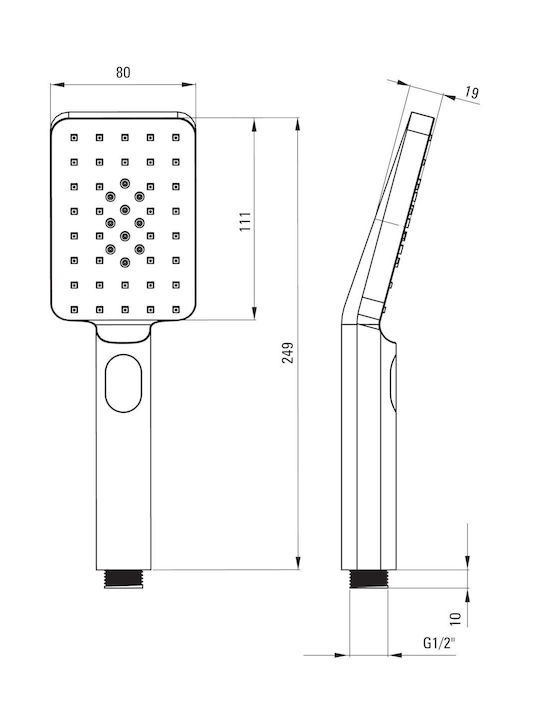 Deante Built-in Mixer & Shower Head Set for Shower Black