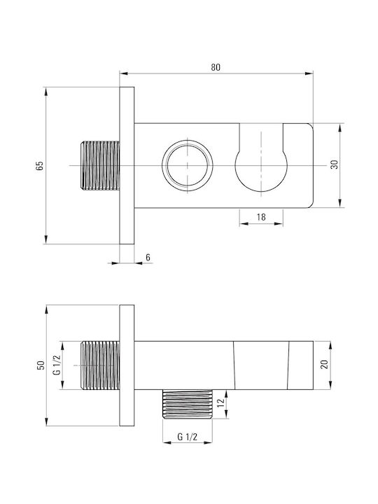 Deante Built-in Mixer & Shower Head Set for Shower Black