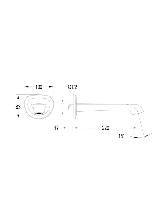 Omnires Built-In Faucet Outflow For Copper Bathtub