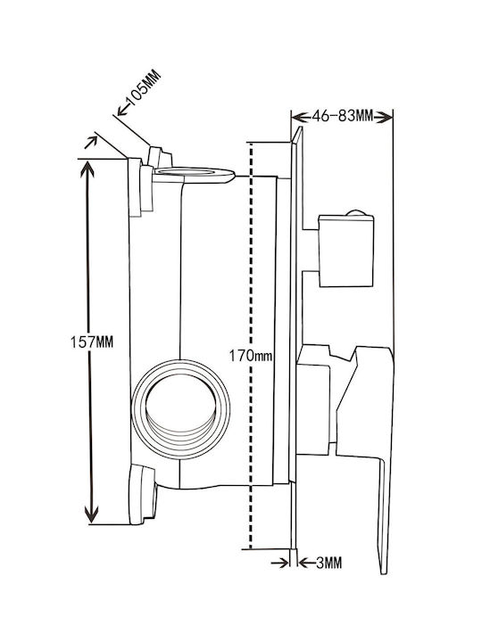 Mexen Built-in Mixer Mouthpiece Telephone & Shower Head Set for Shower
