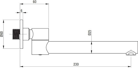 Deante Built-in Faucet Spout for Bathtub Silver
