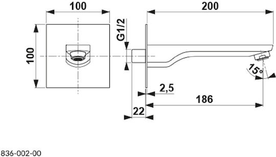 KFA Built-in Faucet Spout for Shower Black