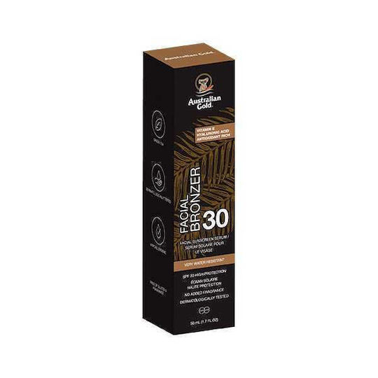 Australian Gold Serum Bronzant Facial Waterproof Produse Cu Protecție Solară Față Protectie Solara (SPF) 30 50ml
