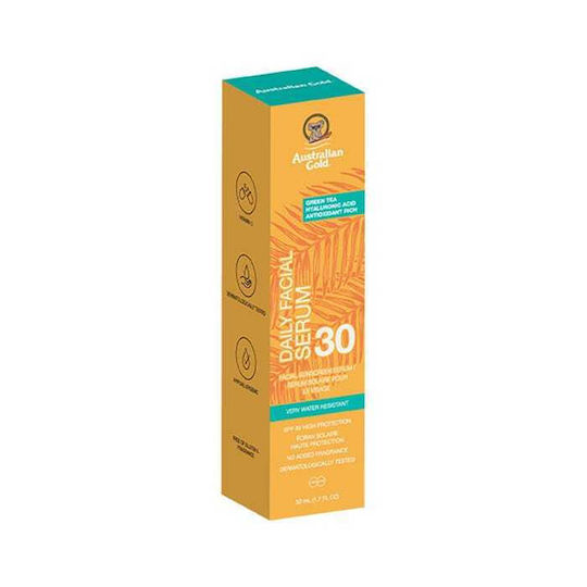 Australian Gold Serum Facial Zilnic Antisolar Waterproof Serum Pentru Față SPF30 50ml