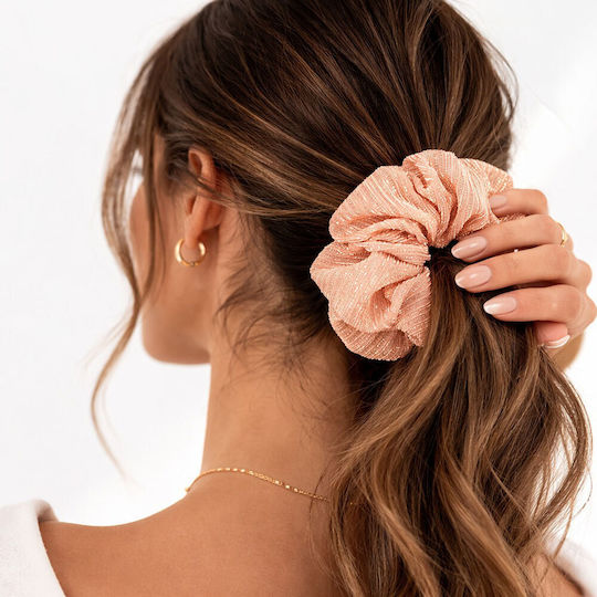 Set of 12 Shiny Hair Scrunchies Glitter Glitter Hair Scrunchies Set A40006-1