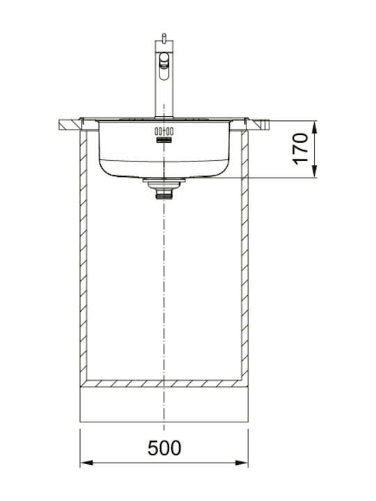 Franke Ένθετος Νεροχύτης Inox Μ50.9xΠ50.9cm Γκρι