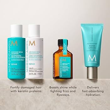 Moroccanoil Greetings From Repair Hair Care Set for Damaged Hair with Shampoo Conditioner and Oil 5 Pieces