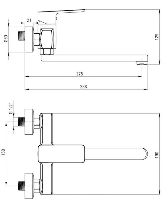 NEO Kitchen Faucet Wall Silver