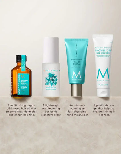 Moroccanoil Greetings From The Body Collection Hair Care Set With Oil & Toiletry Bag 5 Pieces