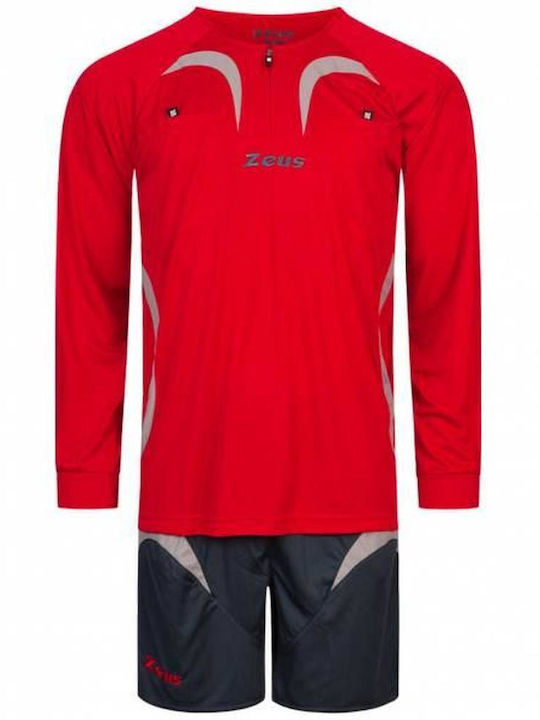 Kit Arbitro Pro Ανδρικό Σετ Εμφάνισης Διαιτητή Ποδοσφαίρου Κόκκινο/Γκρι