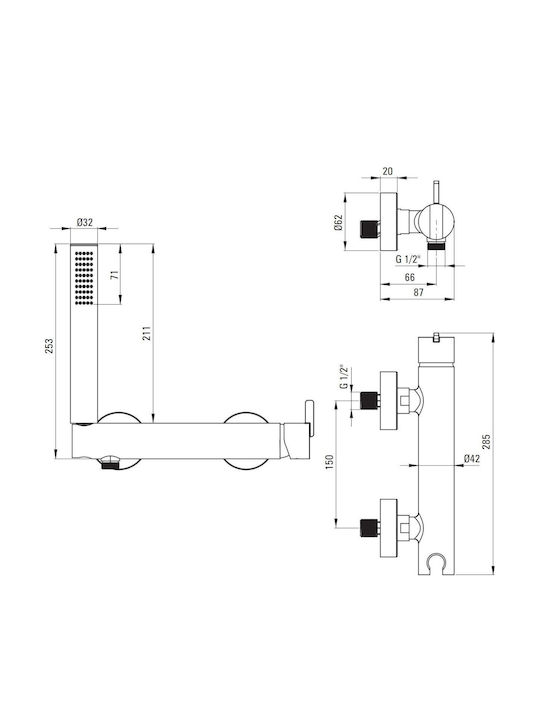 Deante Mixing Bathtub Shower Faucet Gray