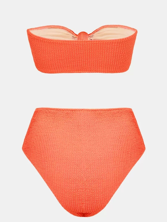 Bikini Set High Waist Neon Coral