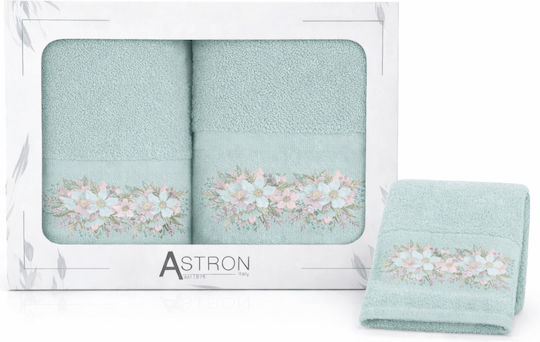 Astron Italy Σετ Πετσέτες Μπάνιου 3τμχ Brigitte Mint Βάρους 500gr/m²