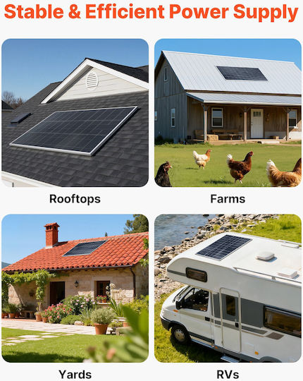 Vevor GDSTYNB2100WISY7U001V2 Photovoltaic Panel 100W 2 Pieces