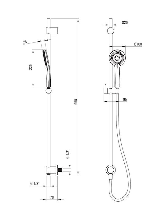Deante Shower Column Silver 5907650878810 Deante Shower Column Silver 5907650878810