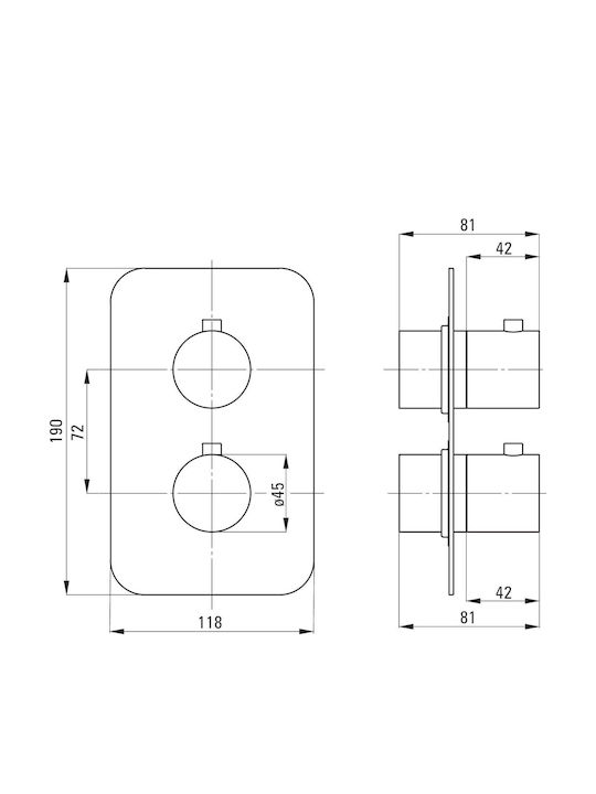 Deante Duschsäule mit Batterie Silber