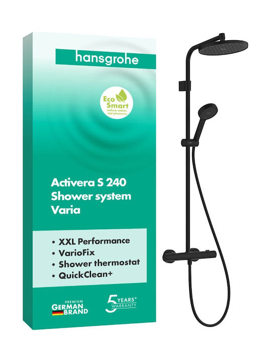 Hansgrohe Στήλη Ντουζ χωρίς Μπαταρία Μαύρη