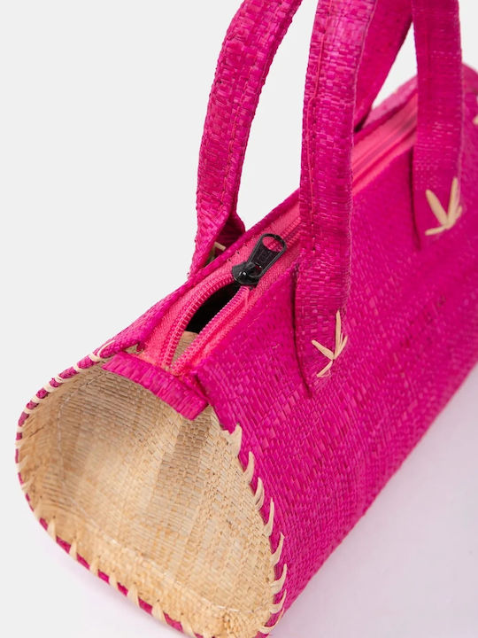 Straw Women's Handbag Fuchsia