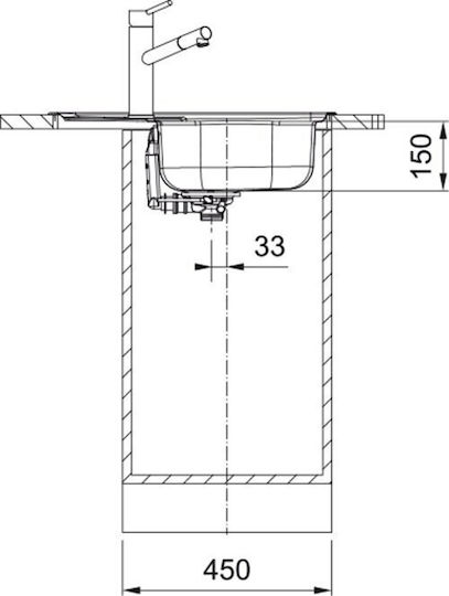 Franke Spark Skl Ένθετος Νεροχύτης Inox Μ62xΠ43.5cm Ασημί