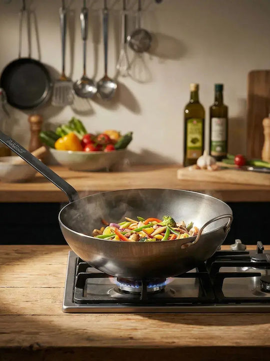 De Buyer Blue Carbon Steel Wok 32cm