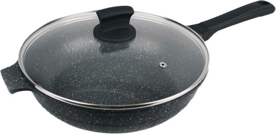 Maestro Maestro Aluminium Pfanne mit Deckel mit Steinbeschichtung 28cm