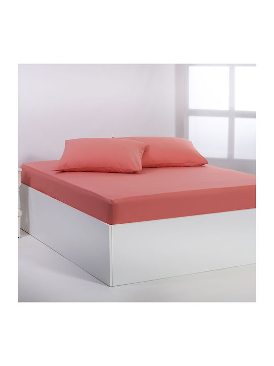 Silk Fashion Sheet Super-Double 225x267cm. Coral Almond