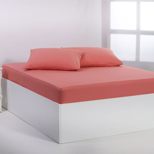 Silk Fashion Sheet Super-Double 245x267cm. Coral Almond