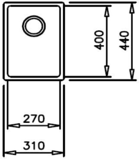 Teka Linea Rs15 Υποκαθήμενος Νεροχύτης Inox Μ44xΠ31cm Γκρι