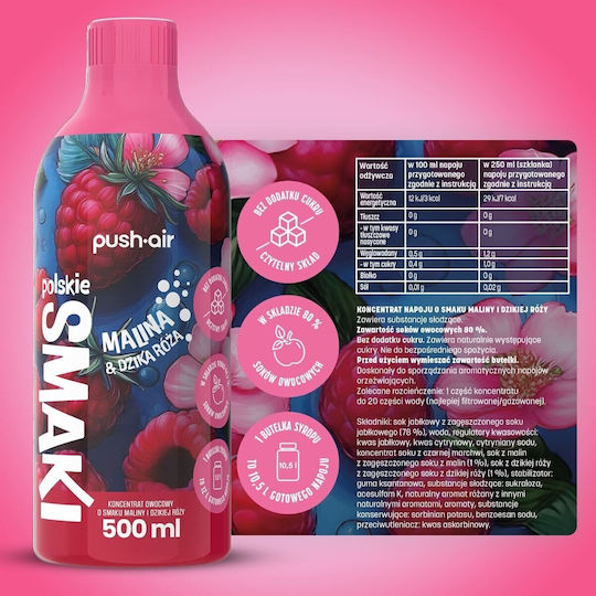 Pushair Raspberry Wild Rose Concentrate 500ml