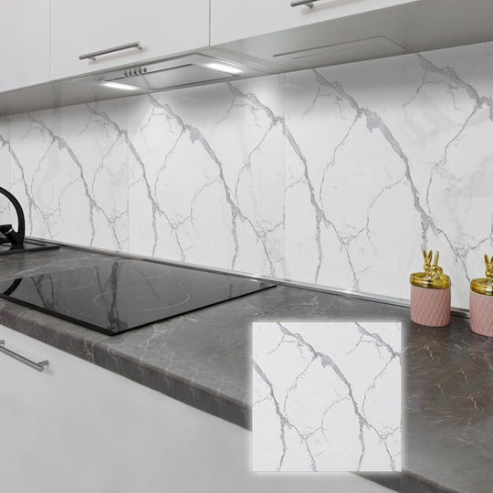 Self-adhesive Stickers Tiles 30x30 Cm 20 Pieces White Marble 1.8 M² Self-adhesive Stickers Tiles 30x30 Cm 20 Pieces White Marble 1.8 M²