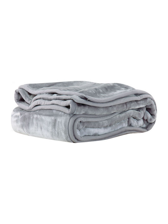 Nef-Nef Homeware Loft Velvet Blanket Single 160x220cm Gray