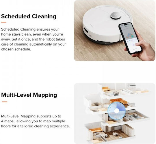 Roborock Q10 PF Aspirator Robot cu Cartografiere Laser și Putere de Aspirație 10000Pa Albă