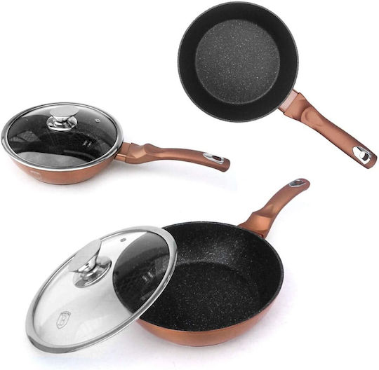 Berlinger Haus Metallic Line Kochgeschirr-Set aus Aluminium Rose Gold Collection mit Steinbeschichtung 5 Teile