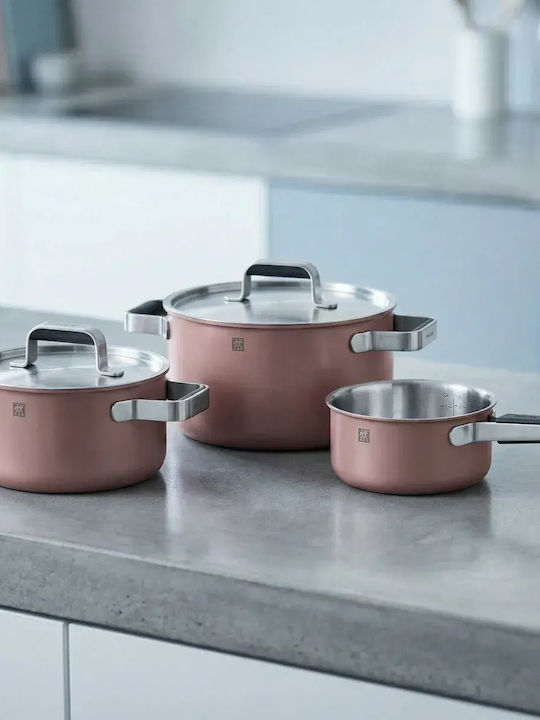Zwilling J.A. Henckels Pure Σετ Κατσαρόλες από Ανοξείδωτο Ατσάλι 3τμχ