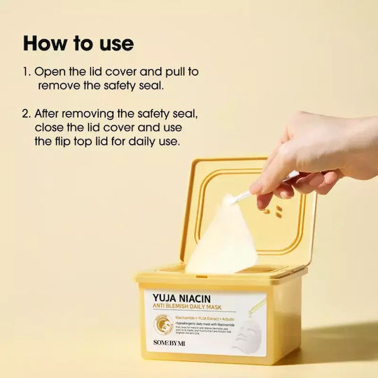 Some By Mi Yuja Niacin Anti Blemish Daily Brightening Sheet Mask Even Skin Tone Large Pack 30 Pcs