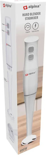 Alpina Appliances Alpina Ραβδομπλέντερ με Πλαστική Ράβδο 400W Λευκό