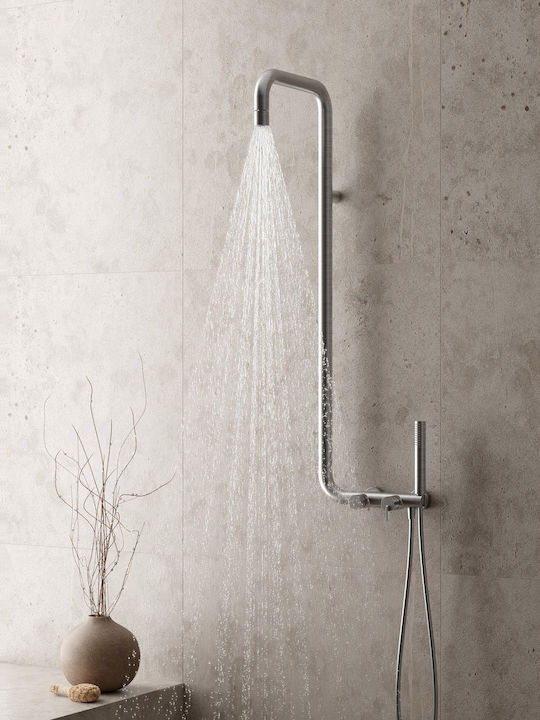Deante Shower Column with Bathtub Mixer Gray