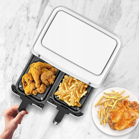 Turbotronic Air Fryer with Double Detachable Bucket 7.6lt White AT-TT-AF11