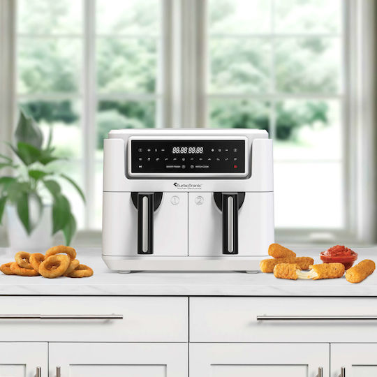 Turbotronic Air Fryer with Double Detachable Bucket 7.6lt White AT-TT-AF11