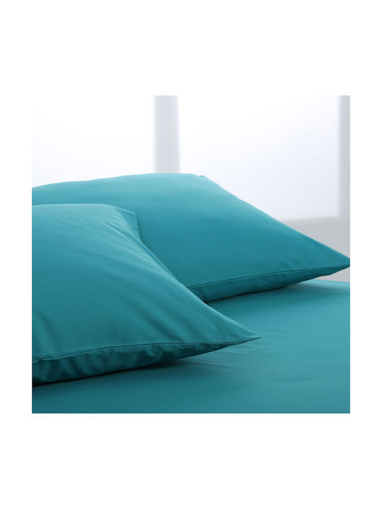 Silk Fashion Σετ Μαξιλαροθήκες με Φάσα Teal Blue 52x72εκ.