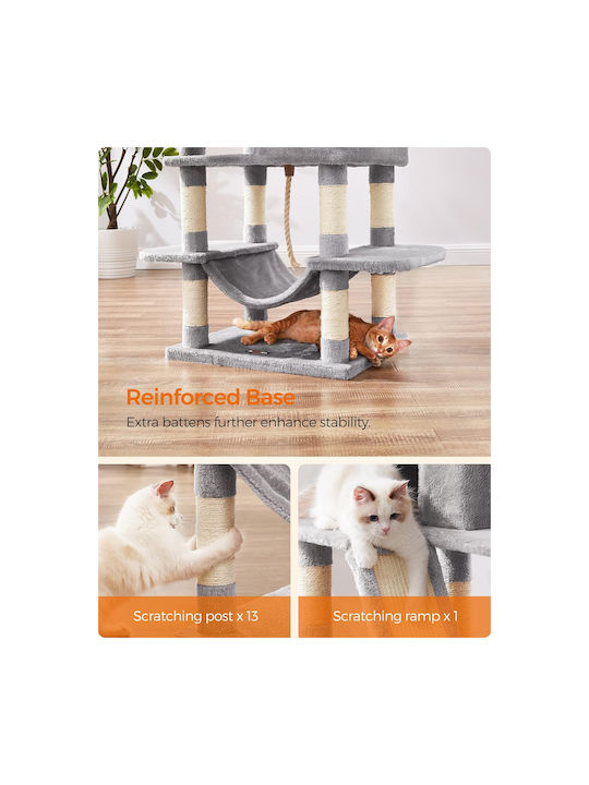 Feandrea Scratching Post Cat Trees Gray 5 levels 55x45x168cm