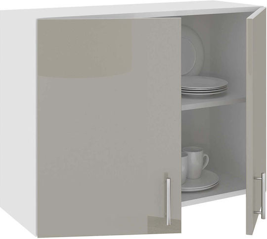 Superior Dulap de bucătărie Agățat cu Blat de Lucru Glossy Gray/white 80x30x60buc