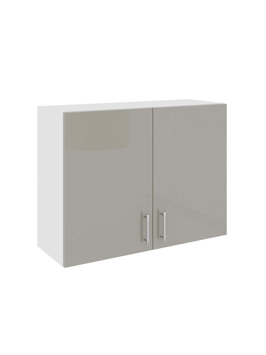 Superior Cabinet Wall with Countertop Glossy Gray/white 80x30x60pcs
