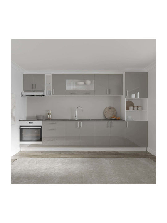 Superior Cabinet Wall with Countertop Glossy Gray/white 80x30x60pcs