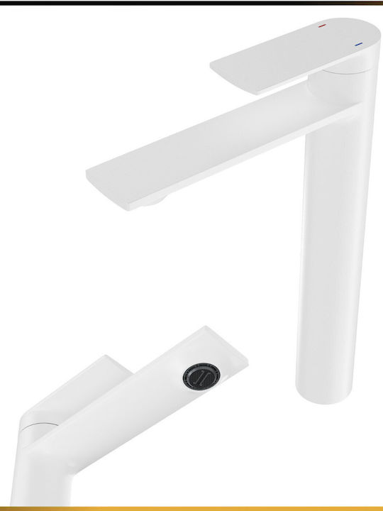 Granitan Tall White Sink Mixing Faucet