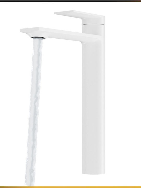 Granitan Tall White Sink Mixing Faucet