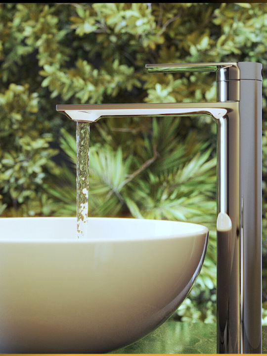 Granitan Tall Silver Sink Mixing Faucet